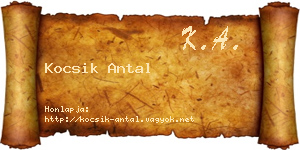 Kocsik Antal névjegykártya